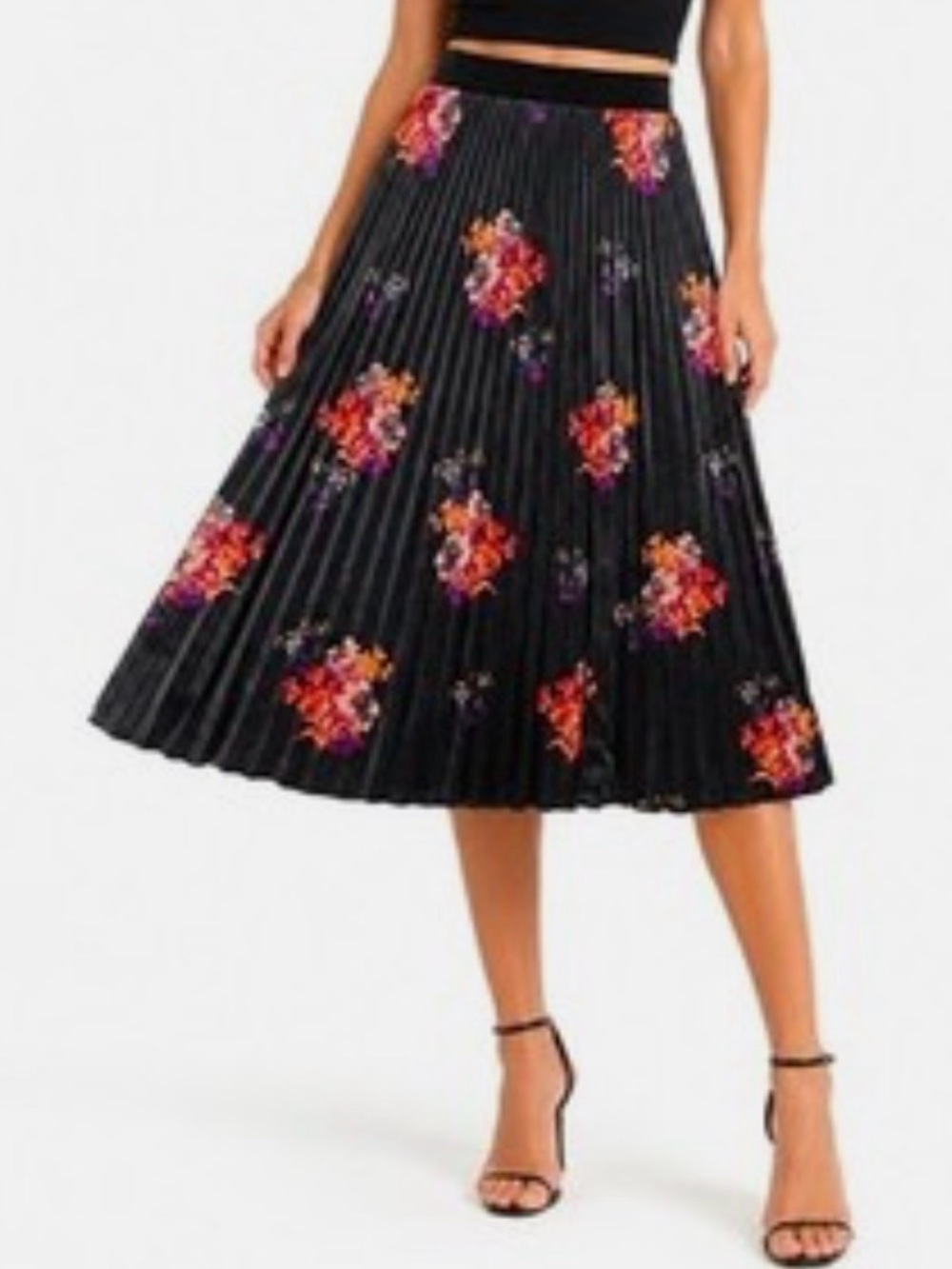 NWT Maeve Anthropologie Soft Velvet Flowy Midi Skirt Size XS - Picture 1 of 6
